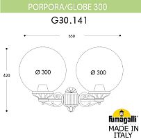 Настенный фонарь уличный GLOBE 300 G30.141.000.BZF1R