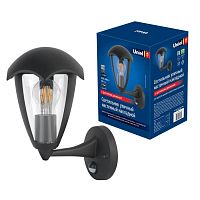 Настенный фонарь уличный  UUL-S81A 60W/E27 SENSOR IP54 BLACK
