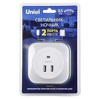 Ночник  DTL-321 White/Sensor/2USB